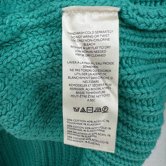 FREE PEOPLE Swim Too Deep Oversized Cardigan Womens S Turquoise Collared Button - Picture 13 of 16